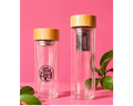 Heat-Resistant Glass Tea Infuser Bottle with Bamboo Lid – 300ml | Borosilicate Glass | PapaTea | Australia-Wide Shipping