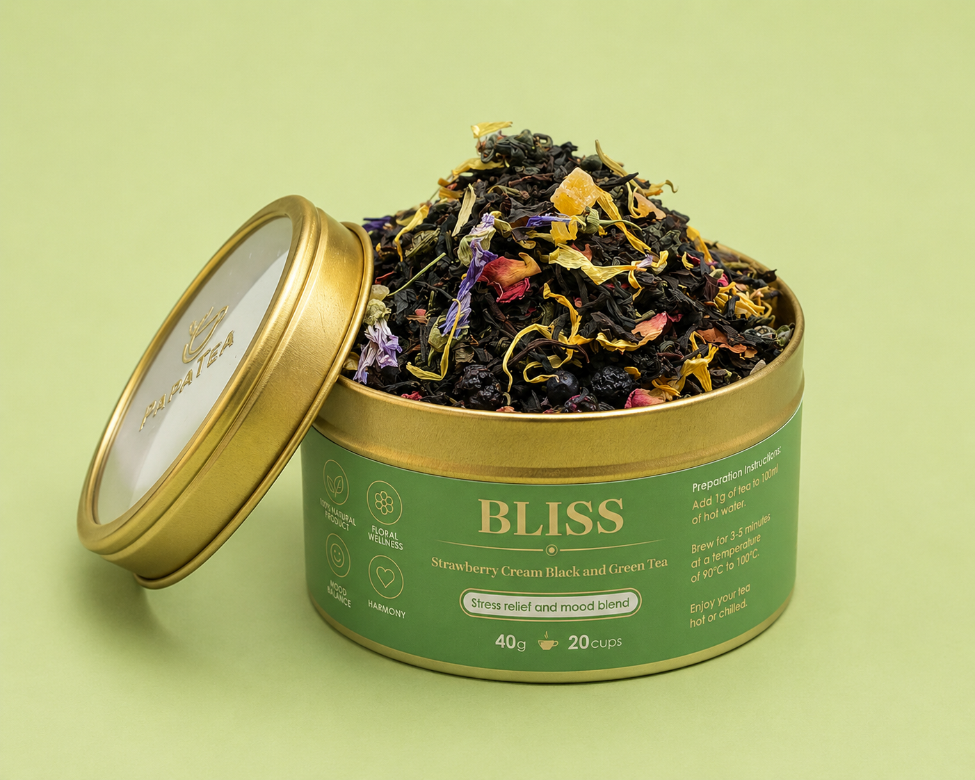Bliss – Strawberry Cream Black & Green Tea
