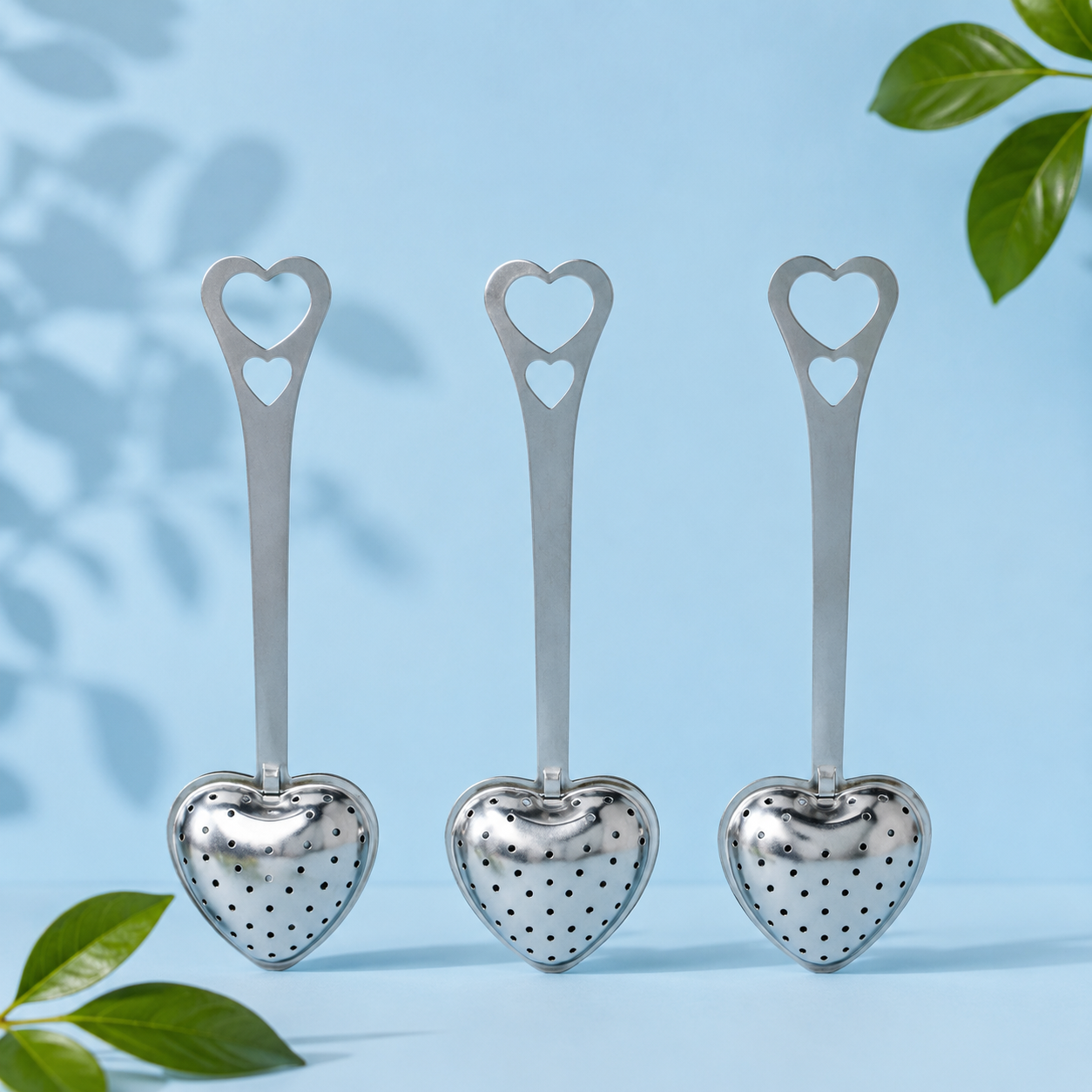 Heart-Shaped Stainless Steel Tea Infusers – Fine Mesh Strainer Spoons for Loose Leaf Tea | PapaTea | Australia-Wide Shipping